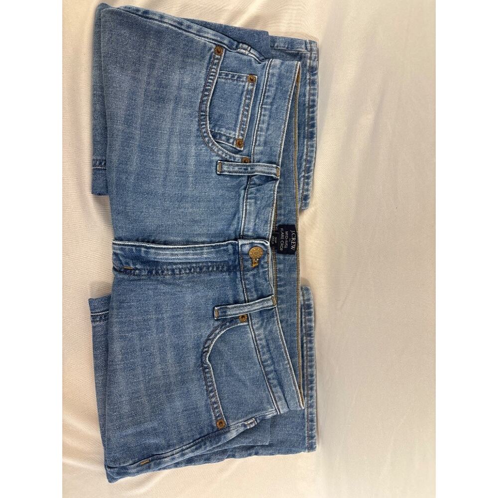 J.Crew Mid-Rise Flare Crop Jeans Light Wash Size 30P Petite Denim - Picture 4 of 5